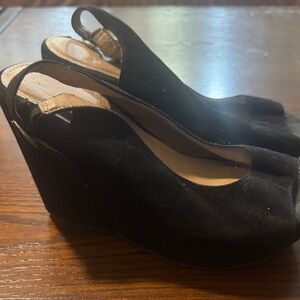 Torrid 7.5 Elegant Black Wedge Sandals